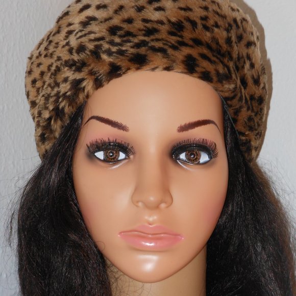 NUCOLLECTION LEOPARD PRINT HAT OSFM - Picture 4 of 5
